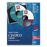 AVERY PRODUCTS CORPORATION 6692 Laser CD Labels, Matte White, 30/Pack