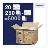 SCA TISSUE Tork® TC0020 Toilet Seat Cover, Half-Fold, 14.5 x 17, White, 250/Pack, 20 Packs/Carton