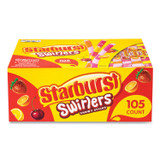 THE WRIGLEY COMPANY Starburst® 22002003 Swirlers Chewy Candy Sticks, Cherry-Lemon/Cherry-Strawberry/Strawberry-Orange, 0.37 oz, 105/Pack