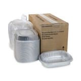PACTIV EVERGREEN CORPORATION Y6710PWPSFG Classic Carry-Out Container, 46 oz, 9.75 x 7.75 x 1.75, Silver, Aluminum, 50/Carton