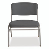ICEBERG ENTERPRISES 64127 Rough n Ready Wide-Format Big and Tall Stack Chair, Supports 500 lb, 18.5" Seat Height, Charcoal Seat/Back, Silver Base, 4/CT