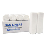 INTEGRATED BAGGING SYSTEMS Inteplast Group S386016N High-Density Commercial Can Liners, 60 gal, 16 mic, 38" x 60", Clear, Interleaved Roll, 25 Bags/Roll, 8 Rolls/Carton
