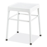SAFCO PRODUCTS 6604WH Steel GuestBistro Stool, Backless, Supports Up to 250 lb, 18" Seat Height, White Seat, White Base