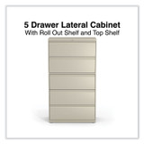 ALERA HLF3667PY Lateral File, 5 Legal/Letter/A4/A5-Size File Drawers, Putty, 36" x 18.63" x 67.63"
