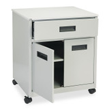SAFCO PRODUCTS 1870GR Steel Machine Stand with Pullout Drawer, Engineered Wood, 3 Shelves, 1 Drawer, 25" x 20" x 29.75", Gray