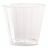 WNA, INC. CC9240 Classic Crystal Plastic Tumblers, 9 oz, Clear, Fluted, Squat, 20/Pack, 12 Packs/Carton