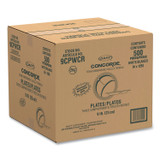 DART 9CPWCR Concorde Foam Plate, 3-Compartment Plate, 9" dia, White, 125/Pack, 4 Packs/Carton
