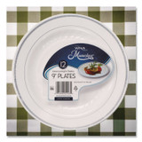 WNA, INC. RSM91210WS Masterpiece Plastic Plates, 9" dia, White/Silver, 10/Pack, 12 Packs/Carton