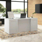 Bush Industries, Inc Bush Business Furniture HHD016WH Bush Business Furniture Hampton Heights 72W x 30D Executive Desk with Mobile File Cabinets