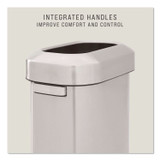 RUBBERMAID COMMERCIAL PROD. 2147581 Refine Series Waste Receptacle, 15 gal, Plastic/Stainless Steel