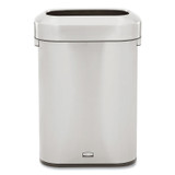 RUBBERMAID COMMERCIAL PROD. 2147581 Refine Series Waste Receptacle, 15 gal, Plastic/Stainless Steel