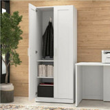 Bush Industries, Inc Bush Business Furniture HHS630WH-Z Bush Business Furniture Hampton Heights 30W Tall Storage Cabinet with Doors and Shelves