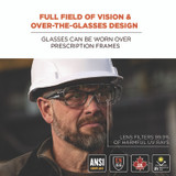 TENACIOUS HOLDINGS, INC. ergodyne® 55101 Skullerz OSMIN Safety Glasses, Matte Black Polycarbonate Frame, Clear Polycarbonate Lens