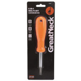 GREAT NECK SAW MFG. SD4BC 4 in-1 Screwdriver w/Interchangeable Phillips/Standard Bits, Assorted Colors