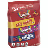 MARS, INC. 29689 Skittles, Starburst and Life Savers Fun Size Fruity Candy Assortment, 45.85 oz Bag, 135 Pieces, Individually Wrapped