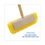 BOARDWALK 3410 Dual-Surface Scrub Brush, Yellow Polypropylene Bristles, 10" Brush, Plastic Handle