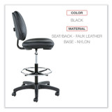 ALERA IN4616 Alera Interval Series Swivel Task Stool, Supports Up to 275 lb, 23.93" to 34.53" Seat Height, Black Faux Leather