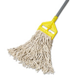 RUBBERMAID COMMERCIAL PROD. V116 Economy Cut-End Cotton Wet Mop Head, 16oz, 1" Band, White, 12/Carton