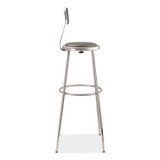 NATIONAL PUBLIC SEATING NPS® 6430HB 6400 Series Height Adjustable Heavy Duty Padded Stool with Backrest, Supports 300 Up to lb, 32" to 39" Seat Height, Gray