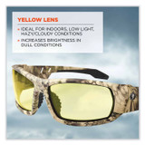 TENACIOUS HOLDINGS, INC. ergodyne® 50350 Skullerz Odin Safety Glasses, Kryptek Highlander Nylon Impact Frame, Yellow Polycarbonate Lens