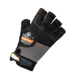 TENACIOUS HOLDINGS, INC. ergodyne® 17782 ProFlex 901 Half-Finger Leather Impact Gloves, EN388: 3122X, Small, Black, Pair
