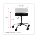 ALERA US4716 Height Adjustable Lab Stool, Backless, Supports Up to 275 lb, 19.69" to 24.80" Seat Height, Black Seat, Chrome Base
