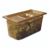 RUBBERMAID COMMERCIAL PROD. 214P-86 AMB Insert Pan Handled Notched Cover, 6.38 x 0.39 x 10.38, Amber, Plastic, 6/Carton
