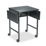 SAFCO PRODUCTS 1876BL Mobile Machine Stand with Drop Leaves, Metal, 1 Shelf, 20" to 36" x 18" x 26.75", Black