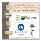 WORLD CENTRIC BOSU12 No Tree Paper Bowls, 12 oz, 4.4" Diameter x 2.5" h, Natural, Sugarcane, 500/Carton