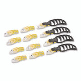 SPELLBOUND DEVELOPMENT CrewSafe CSI10 X-traSafe Cartridge Knife Kit, Four Assembled Knives, 8 Replacement Blade Cartridges, Yellow