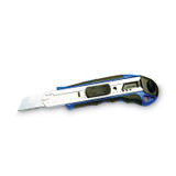 CONSOLIDATED STAMP COSCO 091514 Heavy-Duty Snap Blade Utility Knife, Four 8-Point Blades, Retractable 4" Blade, 5.5" Plastic/Rubber Handle, Blue