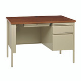 ALERA HSD4524PC Single Pedestal Steel Desk, 45" x 24" x 29.5", Cherry/Putty