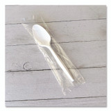 BOARDWALK SPOONMWPPIW Mediumweight Wrapped Polypropylene Cutlery, Spoon, 5.31", Plastic, White, 1,000/Carton