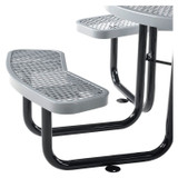 GLOBAL INDUSTRIAL 277150GY Expanded Steel Picnic Table, Round, 46" Dia x 29.5"h, Gray Top, Gray Base/Legs