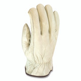 PROTECTIVE INDUSTRIAL PRODUCTS INC PIP 68162M Economy Grade Top-Grain Cowhide Leather Work Gloves, Gunn Cut, Wing Thumb, Medium, Tan, Pair