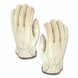 PROTECTIVE INDUSTRIAL PRODUCTS INC PIP 68162M Economy Grade Top-Grain Cowhide Leather Work Gloves, Gunn Cut, Wing Thumb, Medium, Tan, Pair