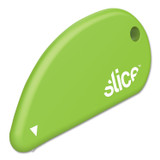 SLICE, INC. 00200 Safety Cutters, Fixed, Non Replaceable Micro Safety Blade, 0.1" Ceramic Blade, 2.4" Plastic Handle, Green