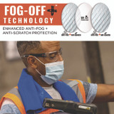 TENACIOUS HOLDINGS, INC. ergodyne® 59205 Skullerz VALI Anti-Scratch/Enhanced Anti-Fog Safety Glasses, Matte Black Frameless, Clear Polycarbonate Lens