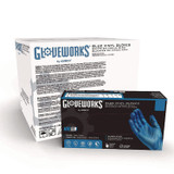 AMMEX CORPORATION GloveWorks® by IVBPF42100 Industrial Vinyl Gloves, Powder-Free, Small, 3 mil Thick, 9.5" Long, Blue, 100/Box, 10 Boxes/Carton
