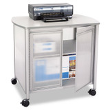 SAFCO PRODUCTS 1859GR Impromptu Deluxe Machine Stand with Doors, Engineered Wood, 3 Shelves, 34.75" x 25.5" x 30.75", Gray