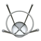 ALERA IS6624G Industrial Metal Shop Stool, Backless, Supports Up to 300 lb, 24" Seat Height, Brown Seat, Gray Base