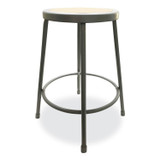 ALERA IS6624G Industrial Metal Shop Stool, Backless, Supports Up to 300 lb, 24" Seat Height, Brown Seat, Gray Base