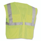 PROTECTIVE INDUSTRIAL PRODUCTS INC PIP 302MVGZ4PLY2 ANSI Class 2 Four Pocket Zipper Safety Vest, Polyester Mesh, 2X-Large, Hi-Viz Lime Yellow