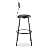 NATIONAL PUBLIC SEATING NPS® 6430B10 6400 Series Heavy Duty Vinyl Padded Stool with Backrest, Supports 300 lb, 30" Seat Height, Black Seat/Back/Base