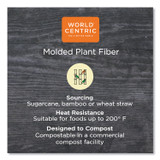 WORLD CENTRIC TRSC4S PFAS Fiber Trays, 9.1 x 7.1 x 0.7, Natural, Paper, 500/Carton