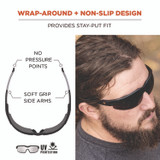 TENACIOUS HOLDINGS, INC. ergodyne® 50062 Skullerz DELLENGER Safety Glasses with Adjustable Temples, Matte Black Nylon Impact Frame, Smoke Polycarbonate Lens