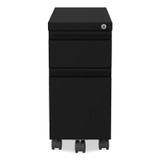 HIRSH INDUSTRIES SPACE SOLUTIONS 22650 Zip Mobile Pedestal File, 2-Drawer: Box/File, Legal/Letter, Black, 10 x 19.88 x 21.75