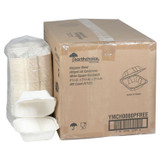 PACTIV EVERGREEN CORPORATION YMCH0080PFFR EarthChoice PFAS Free Compostable Hinged Lid Container, 6 x 6 x 3, Natural, Sugarcane, 500/Carton