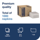 SCA TISSUE Tork® 716002 LinStyle Dinner Napkin, 1-Ply, 15 x 16, White, 1,000/Carton