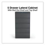 ALERA HLF3667CC Lateral File, 5 Legal/Letter/A4/A5-Size File Drawers, Charcoal, 36" x 18.63" x 67.63"
